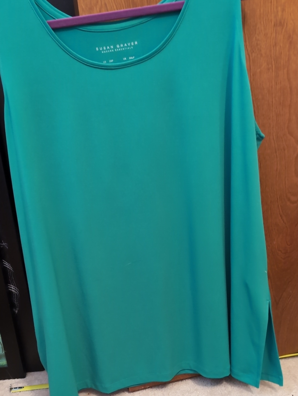 Susan Graver Teal Green Sleeveless Shell Top 2xp